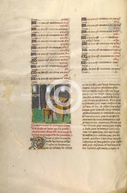 The Translator Jean de Vignay; Miroir Historial, about 1475. Creator: Unknown.