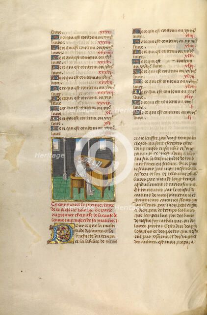 The Translator Jean de Vignay; Miroir Historial, about 1475. Creator: Unknown.