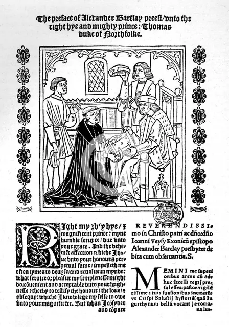'The Translator Presenting His Book to the Duke of Norfolk.',  c1500-1520, (1923). Artist: Richard Pynson.