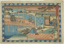 The Transmission Scene (Denjuba), from the series "Sugawara's Secrets (Sugawara denju)", c. 1830/44. Creator: Sadahide Utagawa