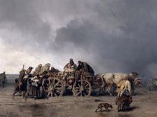 The transport of the wounded I, 1853. Creator: August von Pettenkofen
