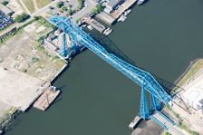 The Transporter Bridge over the River Tees, Middlesbrough, 2018. Creator: Emma Trevarthen