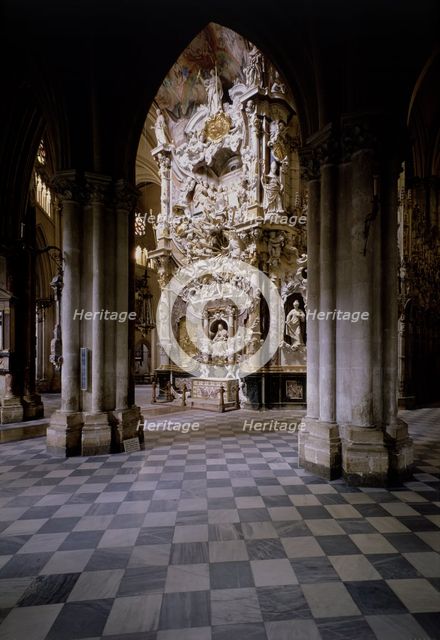 The transparent altar, work of Narciso Tome (1729-1732) in the Interior of the Toledo Cathedral.