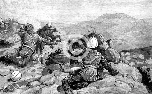 The Transvaal War: all that we saw of the Boers at Majuba Hill, 1881.  Creator: Unknown.