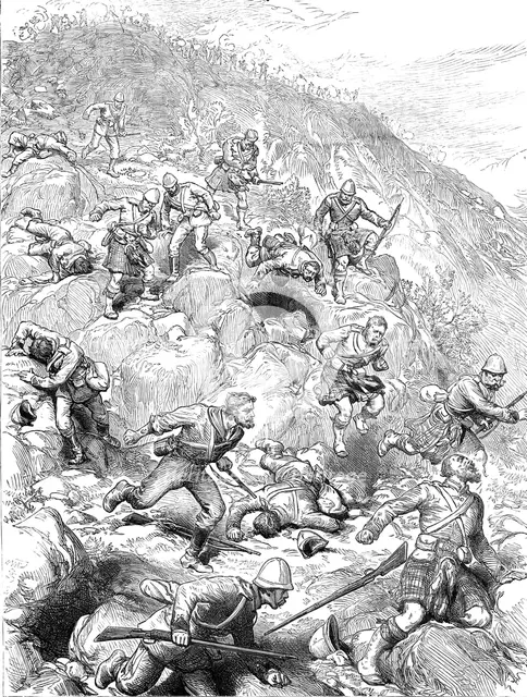 The Transvaal War: the scene as the last of our men retreated from Majuba Hill, February 27, 1881. Creator: Unknown.