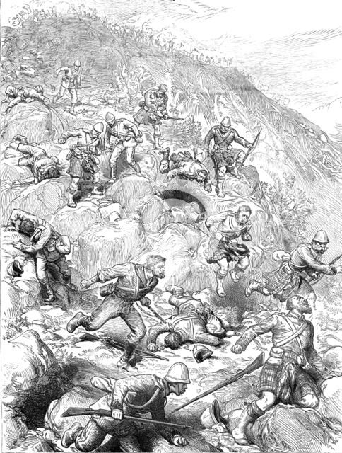 The Transvaal War: the scene as the last of our men retreated from Majuba Hill, February 27, 1881. Creator: Unknown.