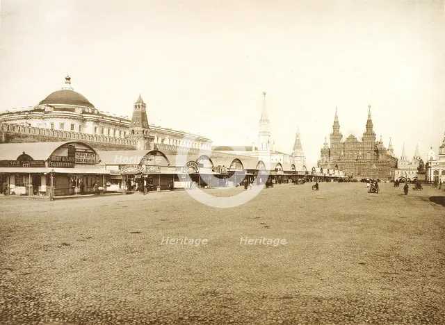 The trading rows in Red Square, Moscow, Russia, 1888. Artist: Unknown