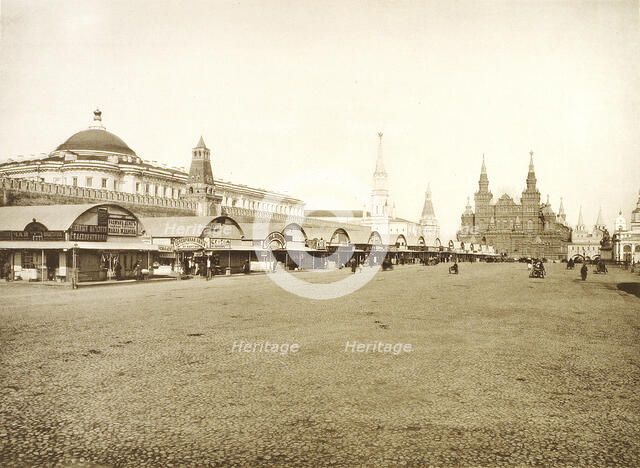 The trading rows in Red Square, Moscow, Russia, 1888. Artist: Unknown