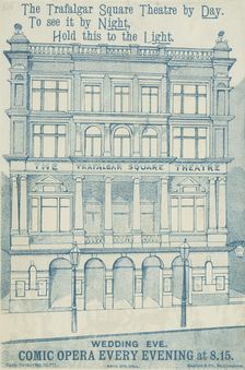 The Trafalgar Square Theatre by Day, late 19th century. Creator: Unknown
