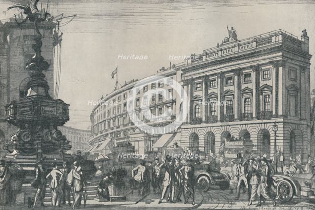 'The Traffic at Piccadilly Circus, 1914', (1920). Artist: Randolph Schwabe.