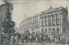 The Traffic at Piccadilly Circus, 1914 (1920). Artist: Randolph Schwabe