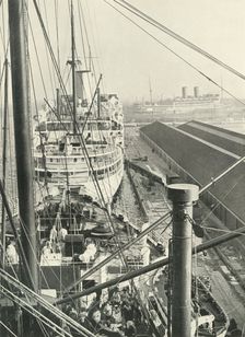 "The Traffic Still Quickens; Still The Vessels Grow Bigger" Liners In Tilbury Docks 1937. Creator: Fox
