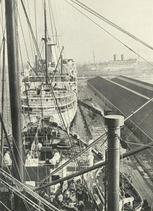 "The Traffic Still Quickens; Still The Vessels Grow Bigger" Liners In Tilbury Docks 1937. Creator: Fox