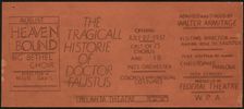 The Tragicall Historie of Doctor Faustus, Atlanta, 1937. Creator: Unknown