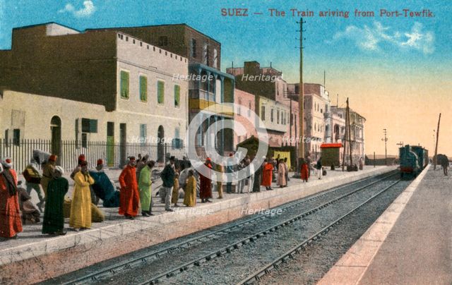 The train arriving  from Port Tewfik, Suez, Egypt, 20th century. Artist: Unknown
