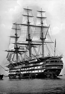 The training ship HMS St Vincent at Portsmouth, Hampshire, 1896. Artist: Symonds & Co