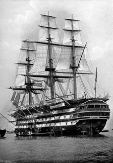 The training ship HMS St Vincent at Portsmouth, Hampshire, 1896. Artist: Symonds & Co