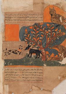 The Trapped Cat and the Frightened Mouse (Rat ?), Folio from a Kalila wa Dimna, 18th century. Creator: Unknown