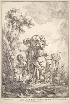 The Traveling Children, mid to late 18th century. Creator: Jacques Gabriel Huquier
