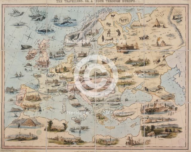'The Travellers, or a Tour through Europe', 1842. Creators: W Clerk, William Spooner.