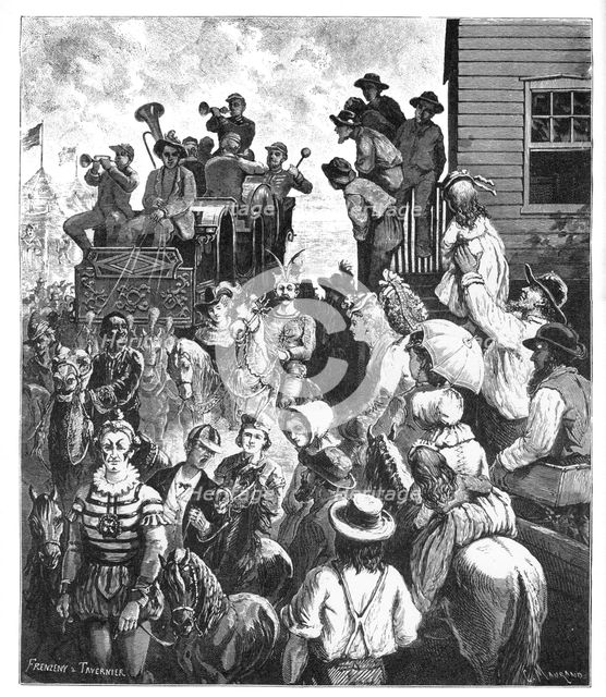 'The Travelling Circus', c1870s.Artist: Frenzeny and Tavernier