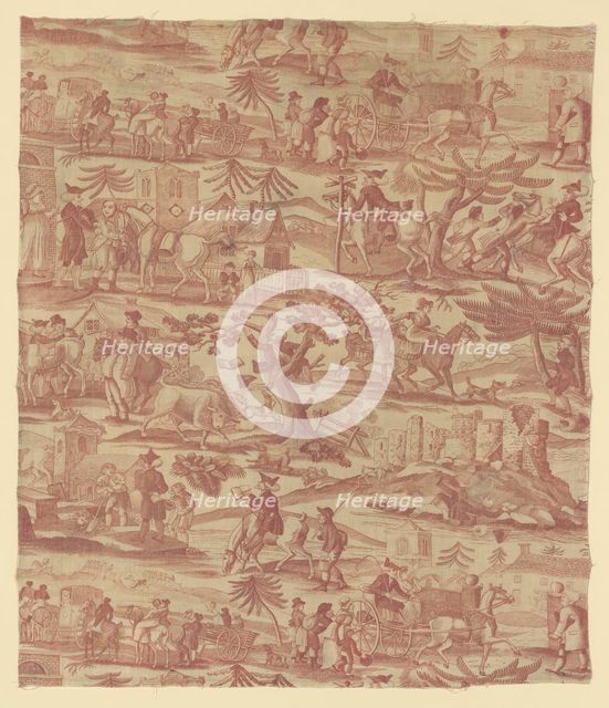 The Travels of Doctor Syntax (Furnishing Fabric), Manchester, c. 1820. Creator: Unknown.