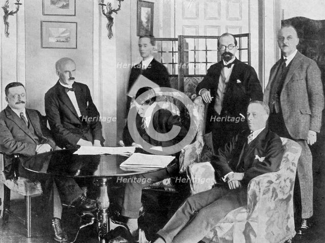The treaty makers, 6 December 1921. Artist: Unknown