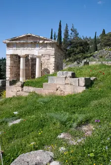 The Treasury of Athens, Delphi, Greece. Creator: Samuel Magal