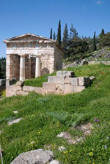 The Treasury of Athens, Delphi, Greece. Creator: Samuel Magal