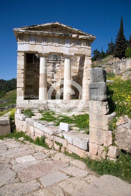The Treasury of Athens, Delphi, Greece. Creator: Samuel Magal.