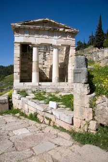 The Treasury of Athens, Delphi, Greece. Creator: Samuel Magal