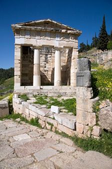 The Treasury of Athens, Delphi, Greece. Creator: Samuel Magal