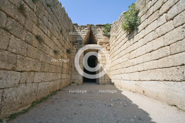 The Treasury of Atreus (Tomb of Agamemnon), Mycenae, Greece. Artist: Samuel Magal