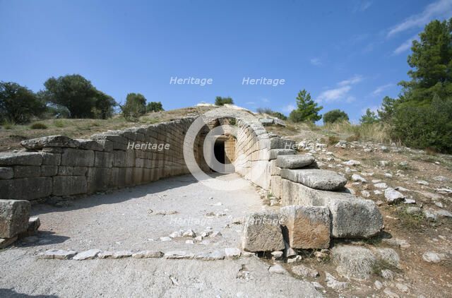 The Treasury of Atreus (Tomb of Agamemnon), Mycenae, Greece. Artist: Samuel Magal