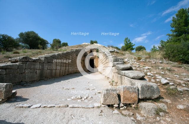 The Treasury of Atreus (Tomb of Agamemnon), Mycenae, Greece. Creator: Samuel Magal.
