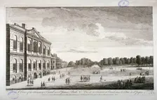 The Treasury and the canal in St James's Park, Westminster, London, 1755. Artist: John Smith