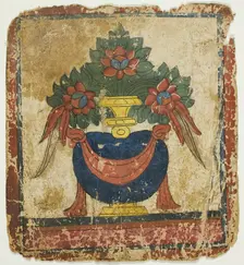 The Treasure Vase (Bumpa), from a Set of Initiation Cards (Tsakali), 14th/15th century. Creator: Unknown