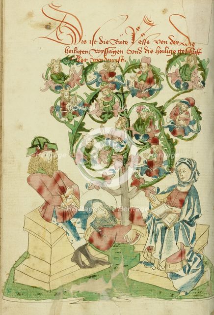 The Tree of Jesse; Barlaam und Josaphat, 1469. Creators: Hans Schilling, Diebolt Lauber.