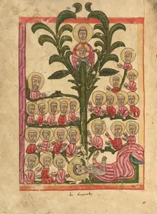 The Tree of Jesse; Gospel Book, 1583. Creator: Ghoukas