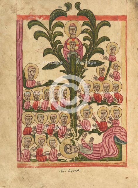 The Tree of Jesse; Gospel Book, 1583. Creator: Ghoukas.