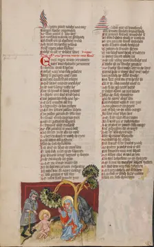 The Trees Bow for Jesus; Weltchronik, about 1400-1410. Creator: Unknown