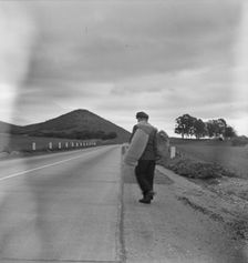 The trek of bums, tramps, single transients, and undesirable indigents..., California, 1936. Creator: Dorothea Lange