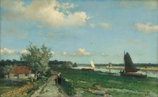 The Trekvliet Shipping Canal near Rijswijk, known as the View near the Geest Bridge 1868. Creator: Jan Hendrik Weissenbruch