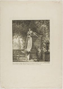 The Trellised Fountain, frontispiece from Paysages Dédiés à M. Warelet, 1764. Creator: Salomon Gessner