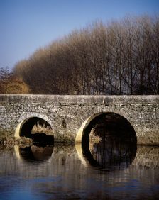 The Trespuentes Bridge over Zadorra River, Iruña de Oca, province of Alava, Spain, 2001. Creator: LTL