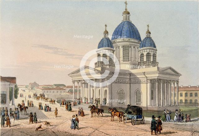 The Trinity Cathedral of the Izmailovsky Regiment in Saint Petersburg, 1836. Artist: Beggrov, Karl Petrovich (1799-1875)