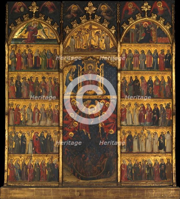 The Trinity Adored by All Saints. Creator: Spanish Painter (ca. 1400).