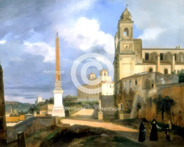 'The Trinity of the Mounts and the Medicis villa, Rome', 1808. Artist: Francois-Marius Granet