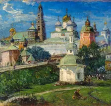 The Trinity Lavra of St Sergius in Sergiyev Posad 1910s. Artist: Michail Boskin