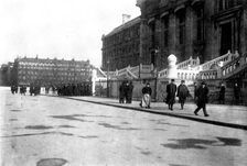 The Trial of M. Zola in Paris: scenes at the Assize Court - ...the court-house at eight A.M., 1898. Creator: Gribayedoff